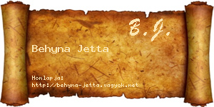 Behyna Jetta névjegykártya